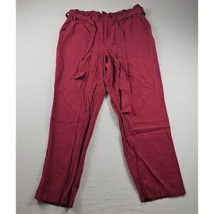 A New Day Women's Size XL Red Pockets Paper Bag Pants